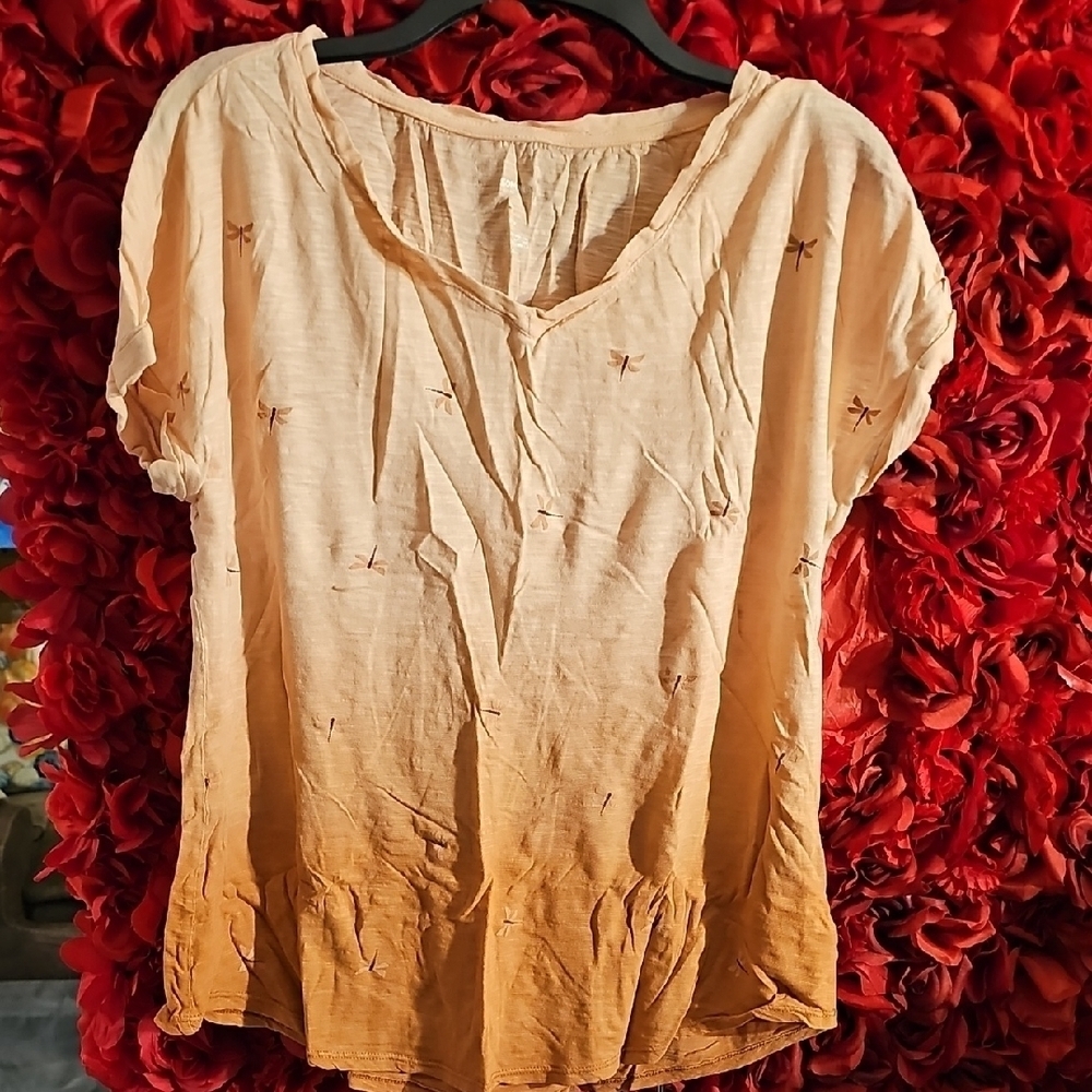 Sonoma Women's Orange Ombre Dragonfly Colored Top Sixe XLarge